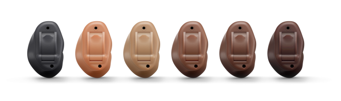 ReSound completely-in-canal (CIC) custom hearing aids in six colors