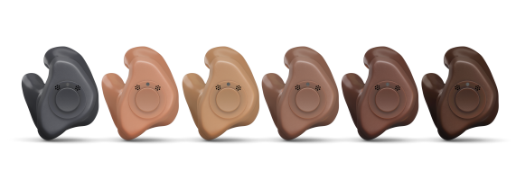ReSound in-the-ear (ITE) custom hearing aids in six colors